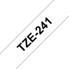 Brother Aksesuāri un izejmateriāli Brother  TZ-241 Laminated Tape Black on White, TZe, 8 m, 1.8 cm