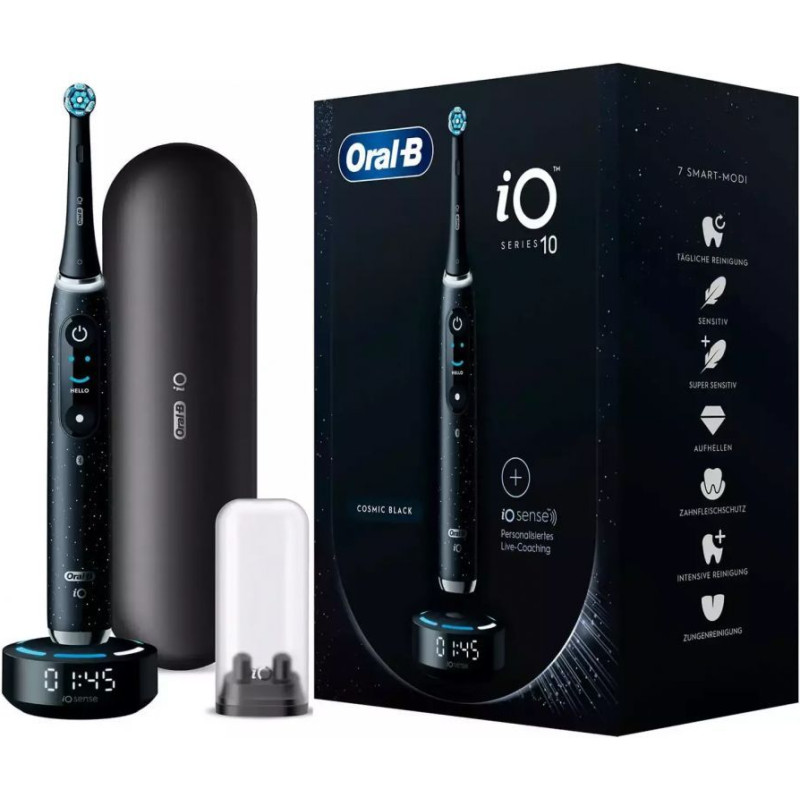 Oral-B Zobu birste Oral-B  Electric Toothbrush iO Series 10 Rechargeable, For adults, Number of brush heads included 1, Cosmic Black, Number of teeth brushing modes 7