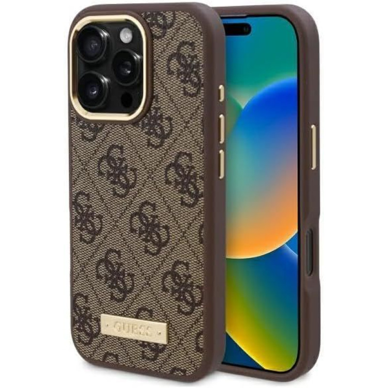 Guess Aizmugurējais vāciņš Guess  | GUHMP16LU4GPRW | Case | iPhone 16 Pro | Apple | Thermoplastic/Polyurethane | Brown