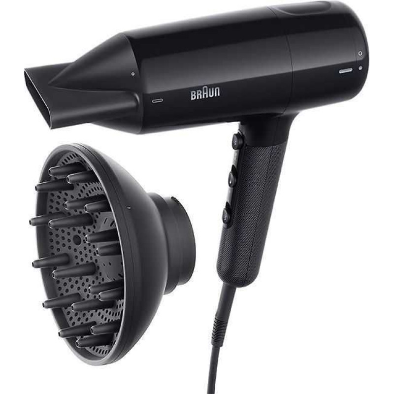 Braun Veselības aizsardzība Braun  Hair dryer | BRHD225E | 2200 W | Number of temperature settings 3 | Ionic function | Diffuser nozzle | Black