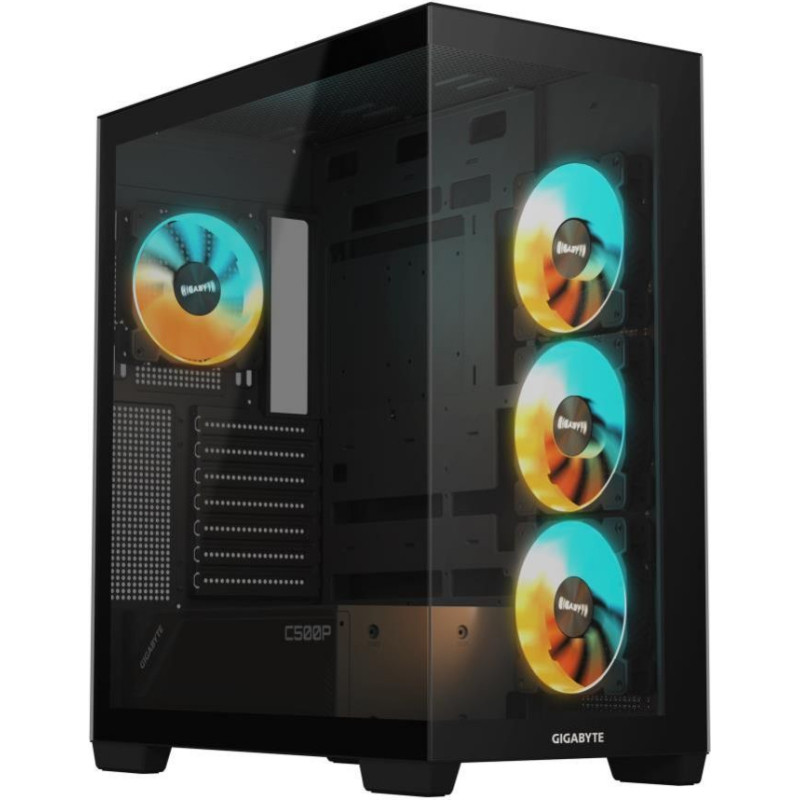 Gigabyte Datoru korpusi Gigabyte  Case||GB-C500P ST|MidiTower|Case product features Transparent panel|ATX|MicroATX|MiniITX|Colour Black|GB-C500PST