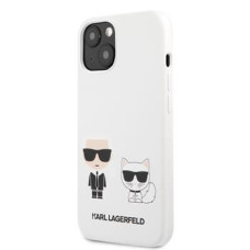 Karl Lagerfeld Aizmugurējais vāciņš Karl Lagerfeld Apple iPhone 13 mini Choupette Liquid Silicone Case White