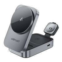 Acefast Bezvadu lādētājs Acefast  E22 Desktop 3-in-1 Wireless Chargingholder Metal Grey