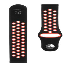 Tactical Siksniņa Tactical  20mm Double Silicone Watch Band Black Red