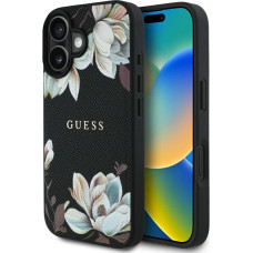 Guess Aizmugurējais vāciņš Guess - Grained Printed Flower         Pattern MagSafe for iPhone 16 Black