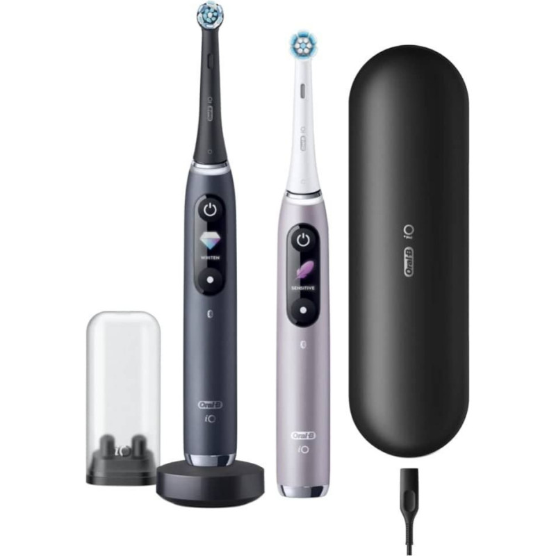 Oral-B Zobu birste Oral-B  Electric Toothbrush iO 9 Series Duo Rechargeable, For adults, Number of brush heads included 2, Black Onyx/Rose, Number of teeth brushing modes 7