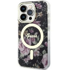 Guess Aizmugurējais vāciņš Guess Apple iPhone 14 Pro 6.1 hardcase Flower MagSafe Black