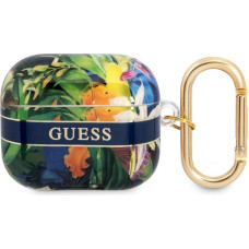 Guess Maciņš austiņām Guess Apple Airpods 3 TPU Flower Print Case Blue