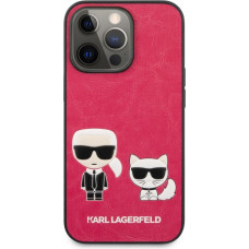 Karl Lagerfeld Aizmugurējais vāciņš Karl Lagerfeld Apple iPhone 13 Pro  Choupette PU Leather Case Fuchsia