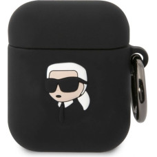 Karl Lagerfeld Aizmugurējais vāciņš Karl Lagerfeld - Karl Lagerfeld 3D Logo NFT Karl Head Silicone Case for AirPods 1/2 Black