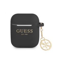 Guess Aizmugurējais vāciņš Guess - Guess 4G Charm Silicone Case for AirPods 1/2 Black