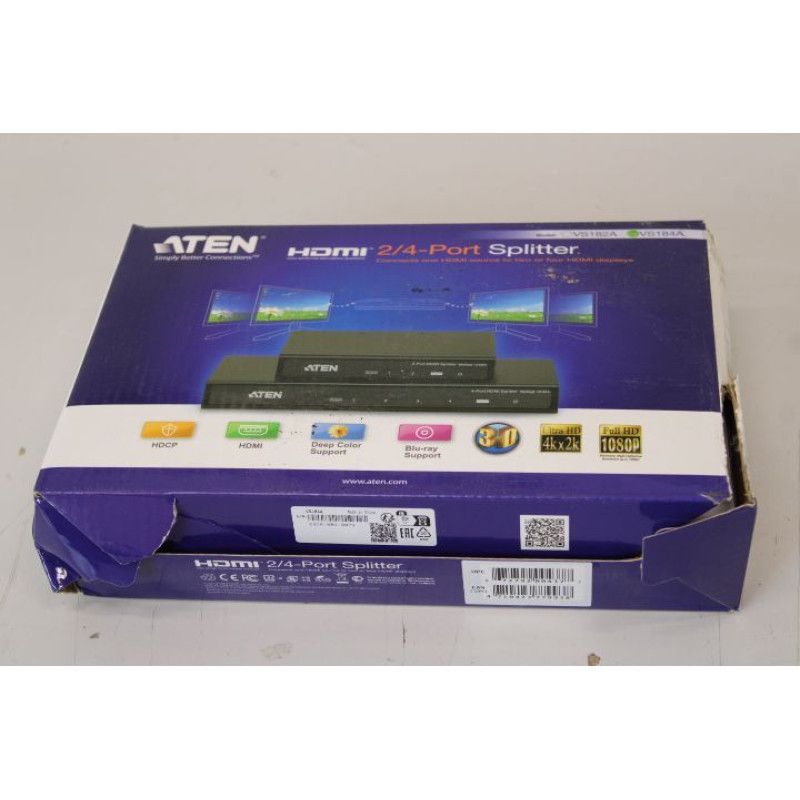 Aten Serveru  - Citi piederumi Aten  SALE OUT.  |  | 4-Port 4K HDMI Splitter | VS184A | DAMAGED PACKAGING