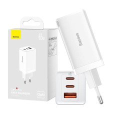 Baseus Adapteris Baseus  Wall charger Baseus GaN5 Pro 2xUSB-C + USB, 65W (white)