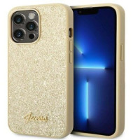 Guess Aizmugurējais vāciņš Guess Apple iPhone 14 Pro 6.1 hard case Glitter Script Gold
