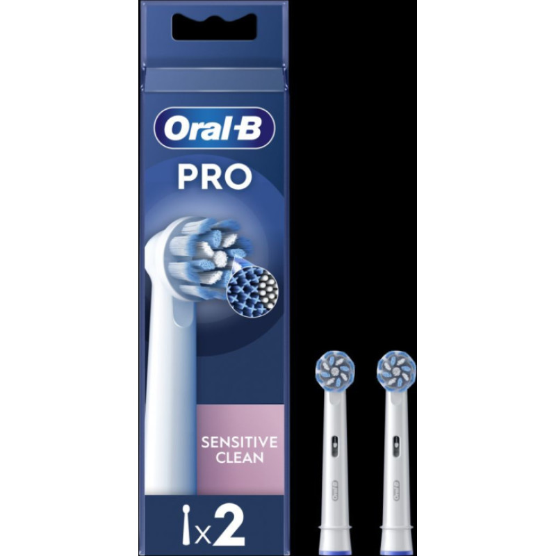 Oral-B Zobu birste Oral-B  | Replaceable toothbrush heads | EB60X-2 Sensitive Clean Pro | Heads | For adults | Number of brush heads included 2 | White