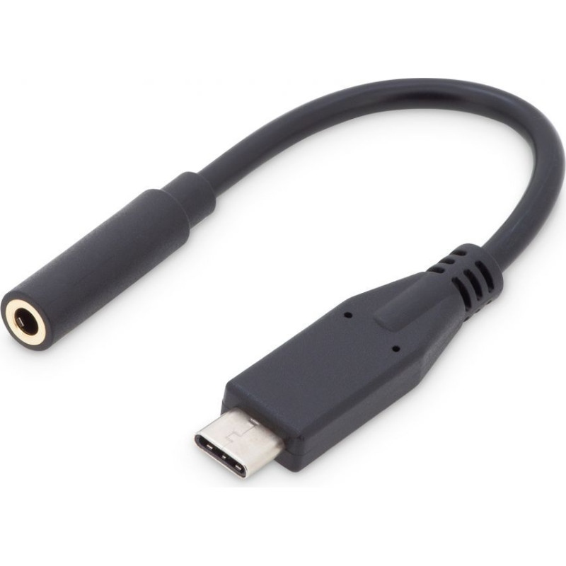 Digitus Rūteris Digitus  USB Type-C Audio adapter cable, Type-C - 3.5mm M/F, 0.2m, Audio input/output, Version 3.1 AK-300321-002-S	 Black, 3.5mm, Type-C