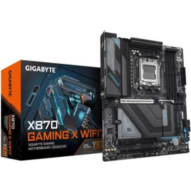 Gigabyte Pamatplate AMD procesorsiem Gigabyte  Mainboard||AMD X870|SAM5|ATX|Memory DDR5|Memory slots 4|2xPCI-Express 3.0 1x|1xPCI-Express 5.0 16x|3xM.2|1xHDMI|4xUSB 2.0|4xUSB 3.2|2xUSB-C|1xRJ45|3xAudio port|X870GAMINGXWIFI71.1