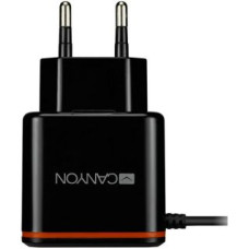 Canyon Adapteris Canyon  Wall Charger With USB TYPE C CABLE , 2.1A Black