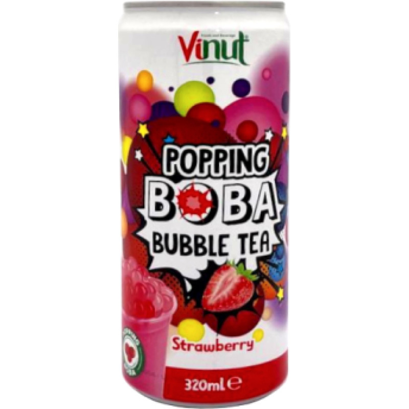VINUT Popping Bubble tea zemeņu 320ml
