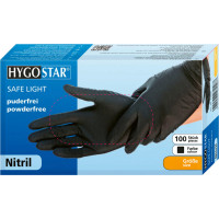 HYGO STAR nitrila cimdi bez pūdera, melni, S/7 izmērs 100gab