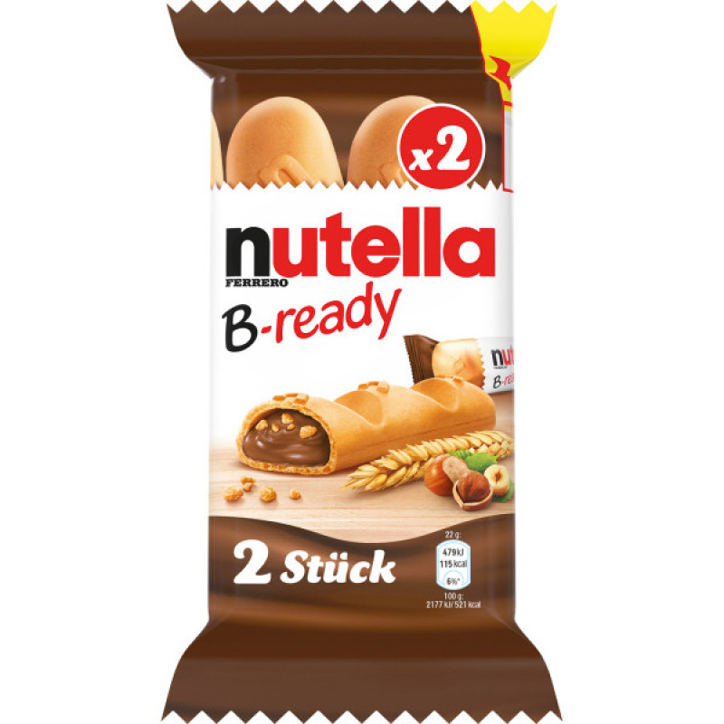 FERRERO Nutella B-Ready vafeļu batoniņi (2) 44g