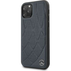 Mercedes-Benz Aizmugurējais vāciņš Mercedes-Benz Apple iPhone 11 Pro Quilted Genyine Leather Blue