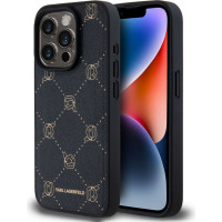 Karl Lagerfeld Aizmugurējais vāciņš Karl Lagerfeld - Karl Lagerfeld PU Karl Heads Pattern MagSafe Case for iPhone 15 Pro Black