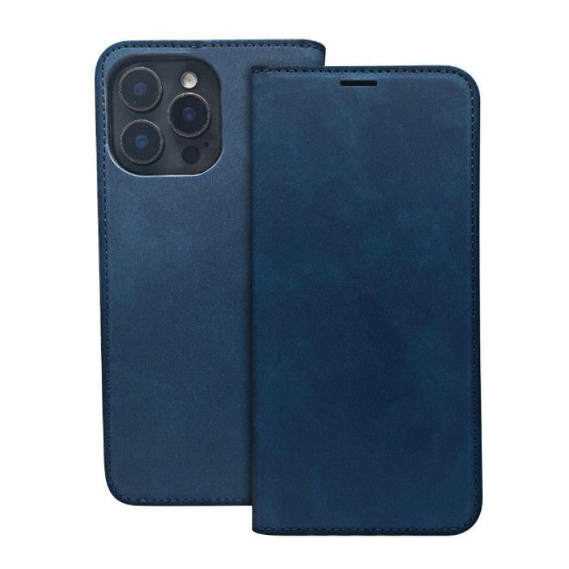 Ilike Atveramie maciņi iLike Samsung Galaxy A14 4G / A14 5G Smart Suede case Navy Blue