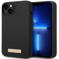 Guess Aizmugurējais vāciņš Guess Apple iPhone 14 6.1 hard case Silicone Logo Plate MagSafe Black