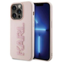 Karl Lagerfeld Aizmugurējais vāciņš Karl Lagerfeld Apple iPhone 15 Pro HC 3D LOGO GLITTER Pink