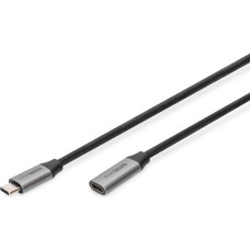 Digitus Kabelis Digitus  USB-C/M to USB-C/F Extension Cable 	DB-300230-010-S USB-C jack, USB C, plug, Black, 1 m