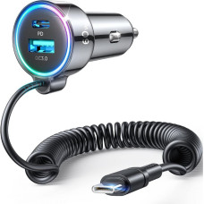 Joyroom Auto lādētāji Joyroom  Joyroom 3 in 1 fast car charger with USB Type C cable 1.6m 60W black (JR-CL07)