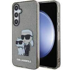 Karl Lagerfeld Aizmugurējais vāciņš Karl Lagerfeld Samsung Galaxy S24 Hardcase Glitter Karl&Choupette Transparent Black