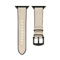 Connect Siksniņa Connect  Watch 38/40/41mm Silicone patch Leather Watch Strap (132mm M/L) White