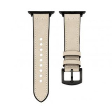 Connect Siksniņa Connect  Watch 38/40/41mm Silicone patch Leather Watch Strap (132mm M/L) White
