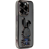 Ilike Aizmugurējais vāciņš iLike Apple iPhone 15 Pro Max Silicone Case Print Desire Rabbit Black
