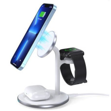 Choetech Dokstacija Choetech  inductive charger (MagSafe compatible) stand for iPhone, Apple Watch, AirPods White