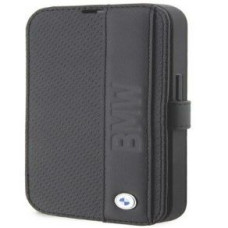 BMW Atveramie maciņi BMW Apple iPhone 14 Pro 6.1 bookcase Leather Textured&Stripe Black