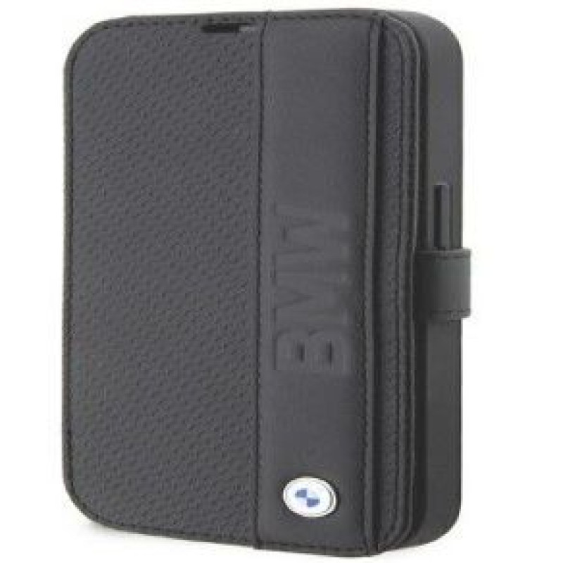 BMW Atveramie maciņi BMW Apple iPhone 14 Pro 6.1 bookcase Leather Textured&Stripe Black
