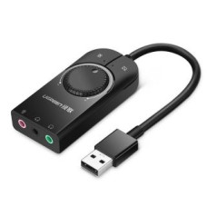 Ugreen FM modulators Ugreen  Ugreen external sound card music USB adapter - 3.5 mm mini jack with volume control 15cm black (40964)