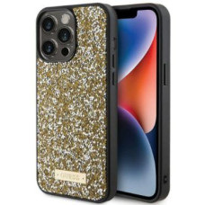 Guess Aizmugurējais vāciņš Guess Apple iPhone 15 Pro HC RHINESTONE METAL LOGO Yellow