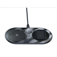 Baseus Bezvadu lādētājs Baseus  WXJK-A01 Simple 2in1 Wireless Charger 18W