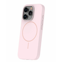 Ilike Aizmugurējais vāciņš iLike Apple iPhone 16 Pro Max Soft Touch Silicone case With Magnetic Light Pink