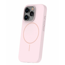 Ilike Aizmugurējais vāciņš iLike Apple iPhone 16 Pro Max Soft Touch Silicone case With Magnetic Light Pink