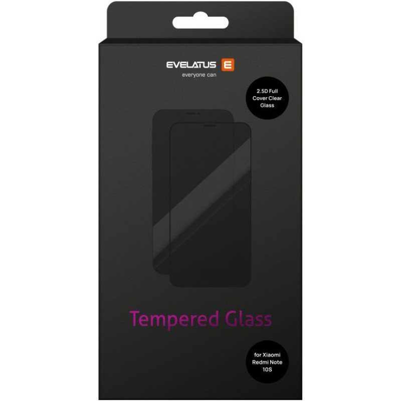 Evelatus Aizsargstikls Evelatus Xiaomi Xiaomi Redmi Note 10S/Poco M5s 2.5D Full Cover Japan Glue Glass Anti-Static