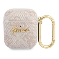 Guess Maciņš austiņām Guess Apple AirPods 1/2 cover 4G Script Metal Collection Pink