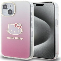 Hello Kitty Aizmugurējais vāciņš Hello Kitty Apple iPhone 15 6.1 hardcase IML Gradient Electrop Kitty Head Pink