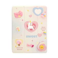 Ilike Maciņš grāmata iLike  Galaxy Tab A9 Plus 11 Tablet Case Design SM-X210/SM-X215/SM-X216 Unicorn White