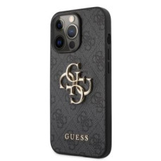 Guess Aizmugurējais vāciņš Guess - Guess PU 4G Metal Logo Case for iPhone 13 Pro Max Grey