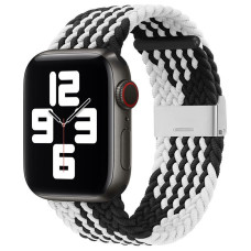 Ilike Siksniņa iLike Apple Watch 38/40/41mm Braided Fabric Strap Black White